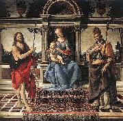 Andrea del Verrocchio Madonna with Sts John the Baptist and Donatus Cathedral of Pistoia oil painting reproduction